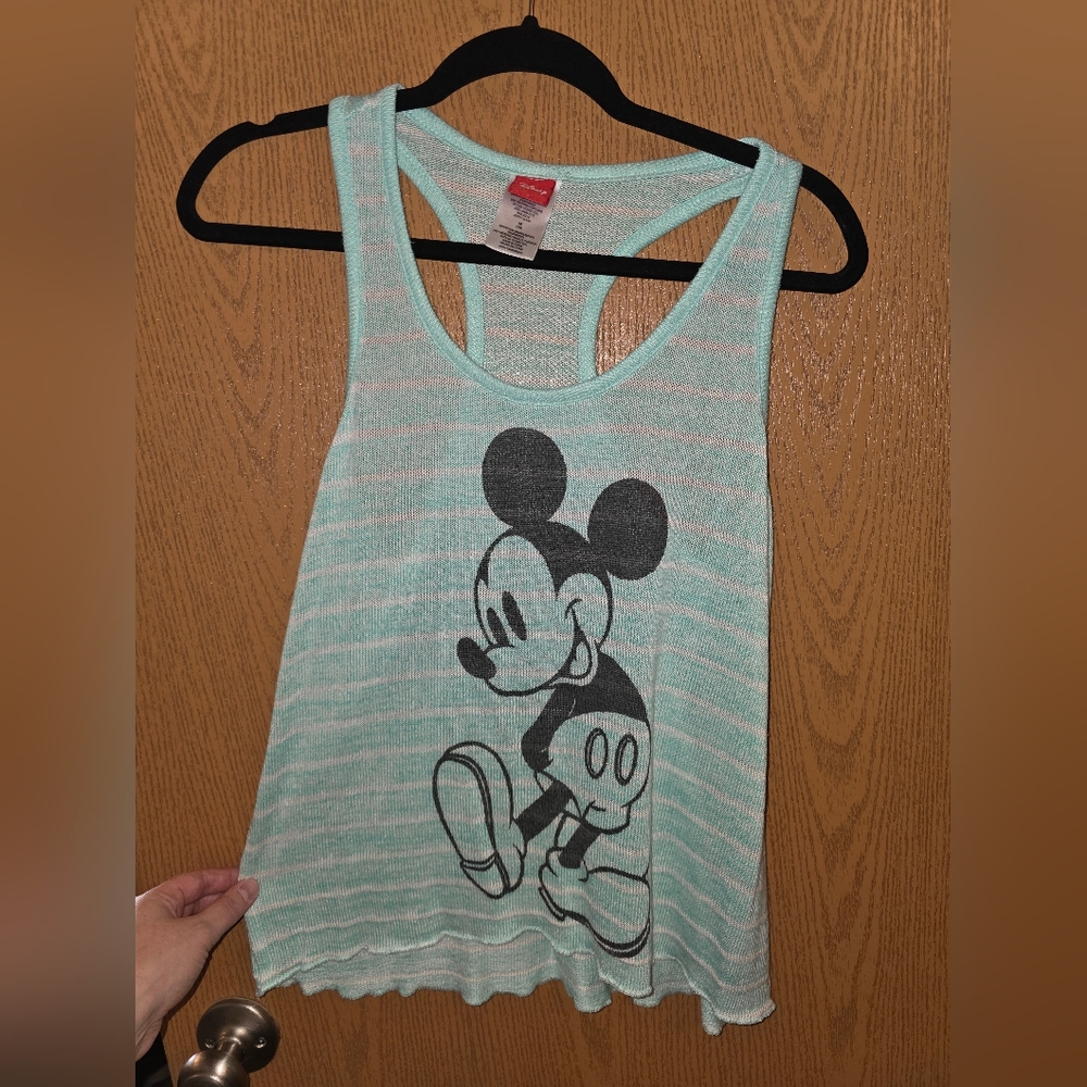 Disney Aqua and White Striped Top